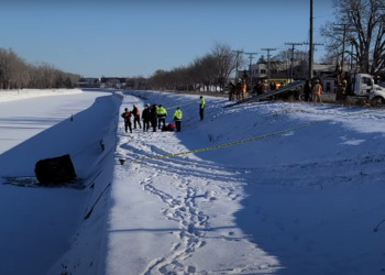 وفاة امرأة بعد انزلاق سيارتها في قناة Lachine المتجمدة في مونتريال