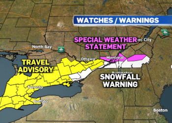 جنوب غرب كيبيك على موعد مع المزيد من الأجواء العاصفة وتساقط الثلوج