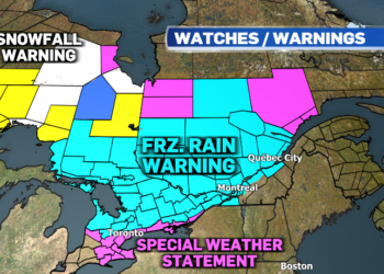مونتريال: أجواء شتوية خلال اليومين القادمين وربيعية في عطلة نهاية الأسبوع