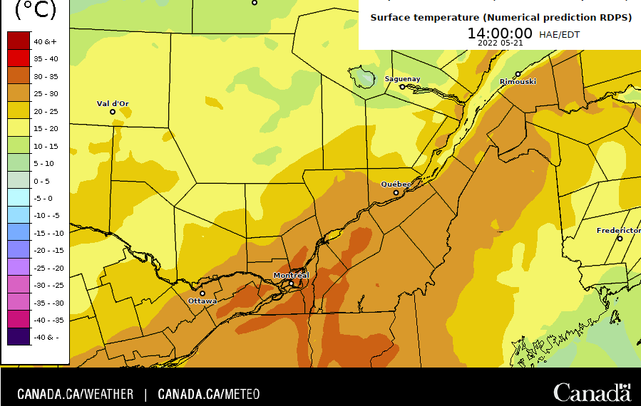 عواصف رعدية ودرجات حرارة تتجاوز ال35 درجة مئوية في مونتريال خلال عطلة نهاية الأسبوع