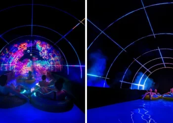 استكشف هذا النفق المائي المضيء في منتزه Super Aqua Club بالقرب من مونتريال