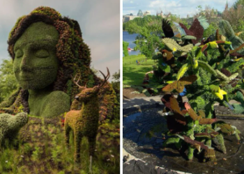 حديقة تسّتضيف منحوتات عملاقة مصنوعة من الزهور والنباتات هذا الصيف
