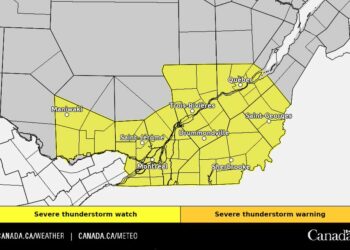 طقس اليوم في مونتريال: أجواء حارة ورطبة مع عواصف رعدية شديدة
