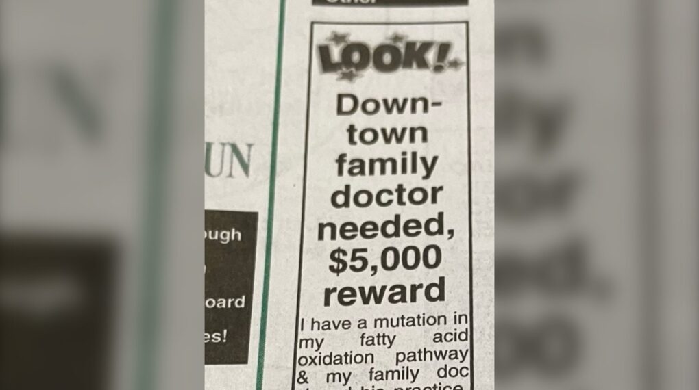 رجل يعرض مكافأة قدرها 5 آلاف دولار لمن يساعده في إيجاد طبيب عائلة له