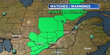 عواصف قوية وفيضانات محتملة في توقعات طقس مونتريال لهذا الاسبوع
