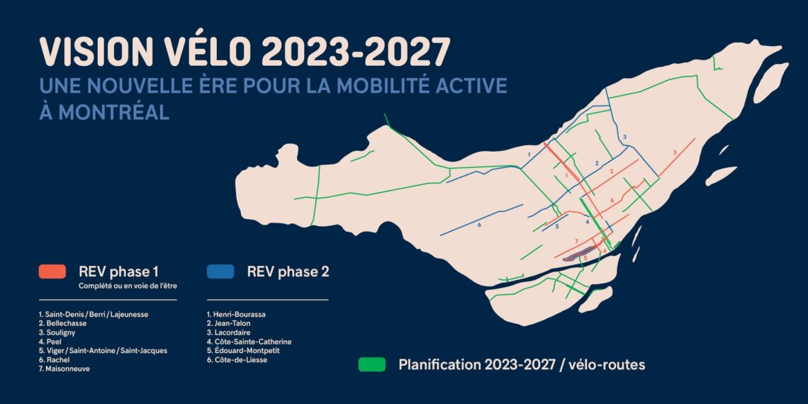 مونتريال تخطط لتوسيع شبكة الطرق وإضافة 200 كم لراكبي الدراجات
