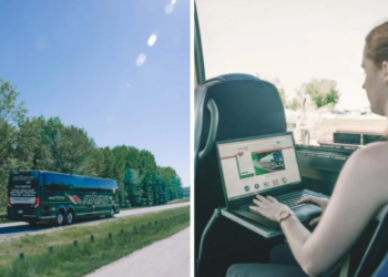 خدمة حافلات فاخرة جديدة مع مقاعد في صف واحد و وجبات مجانية في أونتاريو