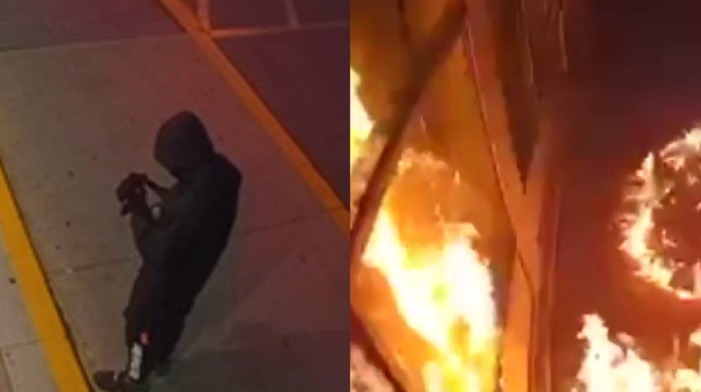 شرطة لافال تبحث عن 3 مشتبه بهم بحرق أحد المطاعم