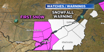 مونتريال على موعد مع أول تساقط للثلوج يوم الأربعاء