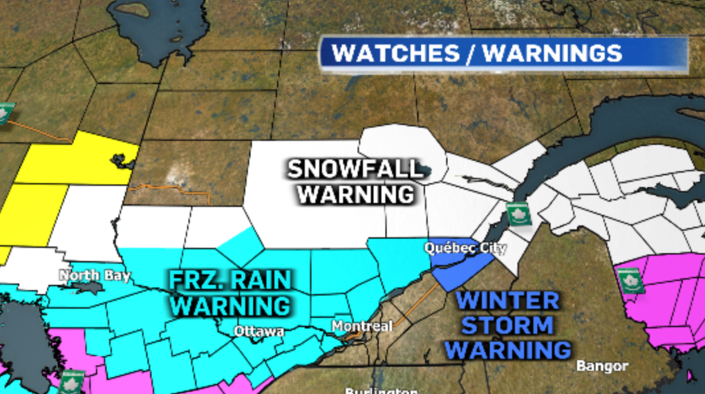 أمطار متجمدة وثلوج كثيفة في طريقها إلى كيبيك هذا الأسبوع