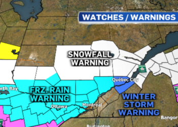 أمطار متجمدة وثلوج كثيفة في طريقها إلى كيبيك هذا الأسبوع