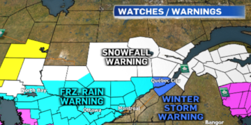 أمطار متجمدة وثلوج كثيفة في طريقها إلى كيبيك هذا الأسبوع