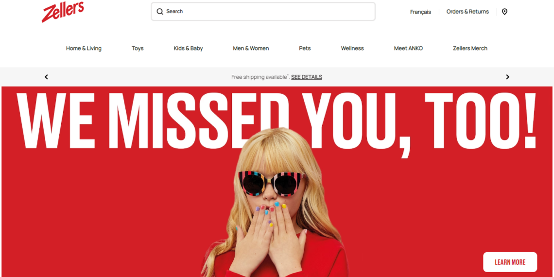 شركة Zellers تفتتح موقعها الجديد على الإنترنت لبيع منتجاتها بأسعار رخيصة جداً