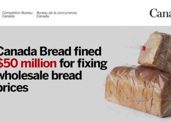 غرامة قدرها 50 مليون دولار  لـ Canada Bread إثر تلاعبها بالأسعار