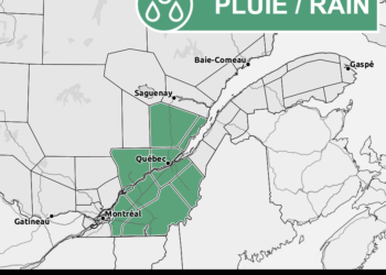 تحذير من هطول الأمطار في مونتريال الكبرى