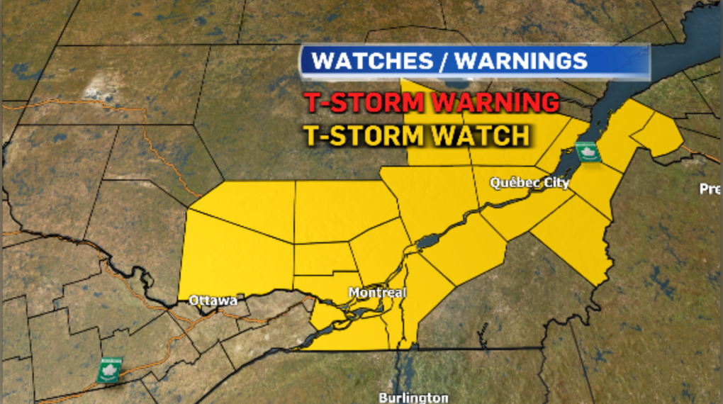البيئة الكندية تحذر من العواصف الرعدية الشديدة في جنوب غرب كيبيك اليوم