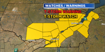 البيئة الكندية تحذر من العواصف الرعدية الشديدة في جنوب غرب كيبيك اليوم