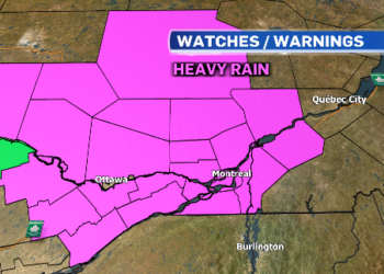 جنوب كيبيك على موعد مع المزيد من الهطولات المطرية الغزيرة