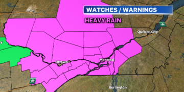 جنوب كيبيك على موعد مع المزيد من الهطولات المطرية الغزيرة